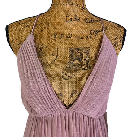 TOBI Taupe Abegayle Plunging Lace-Up Maxi Dress - NWT - Picture 3 of 14